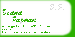 diana pazman business card